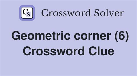 crossword clue corner|geometric corner 6 letters.